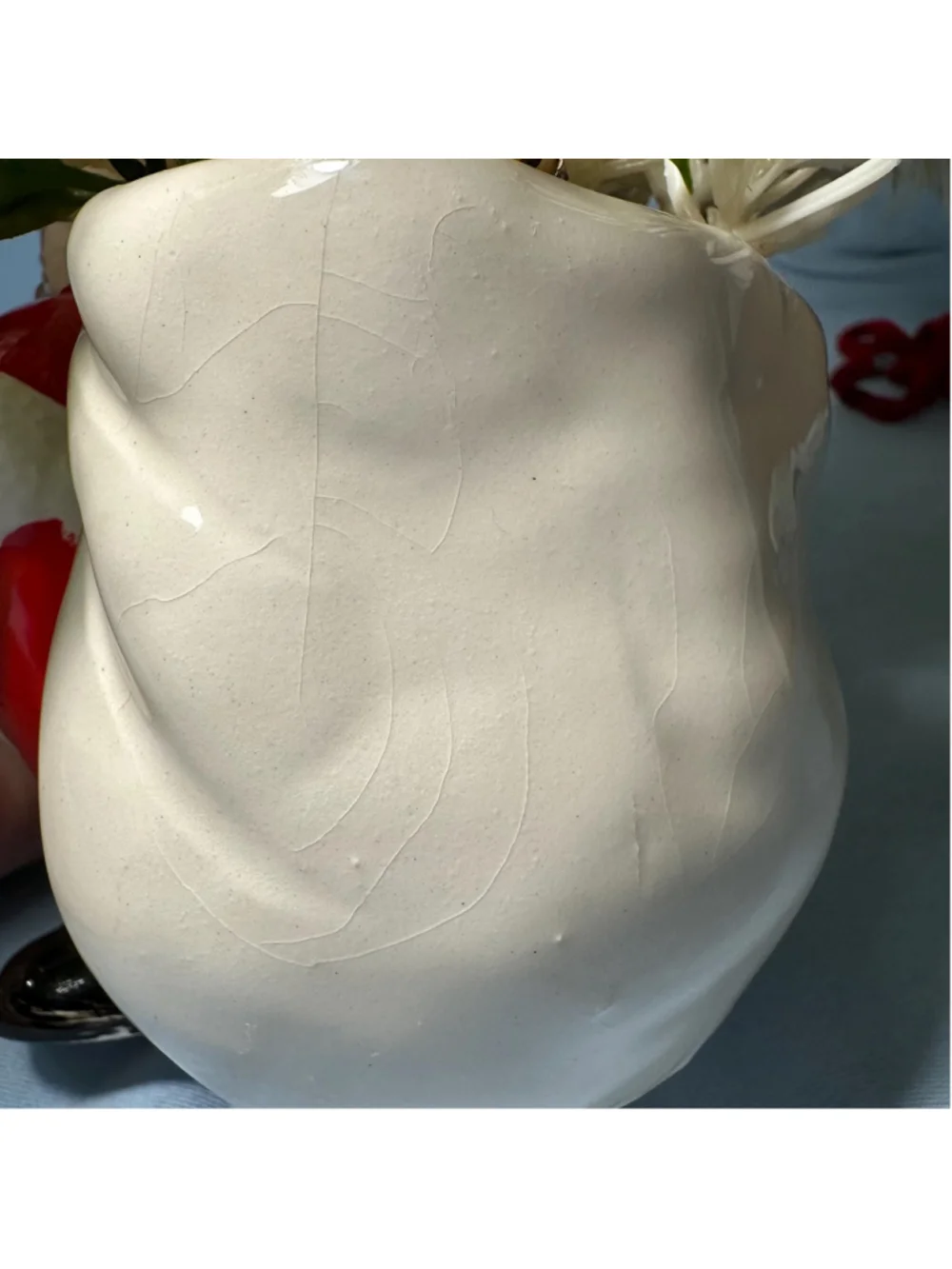 Vintage Mid Century Dickson Ceramic Santa with Original Christmas Arrangement